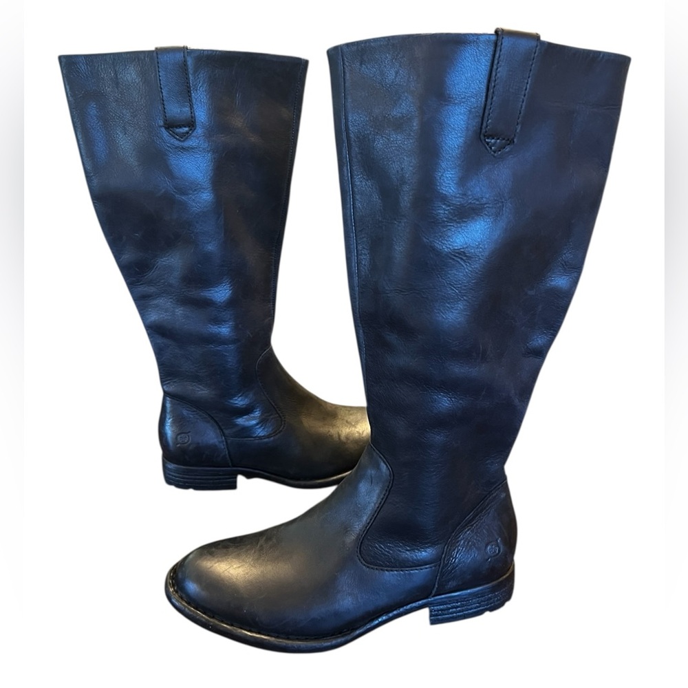 Born Wide Calf North Black Leather Riding Boot 6.5
